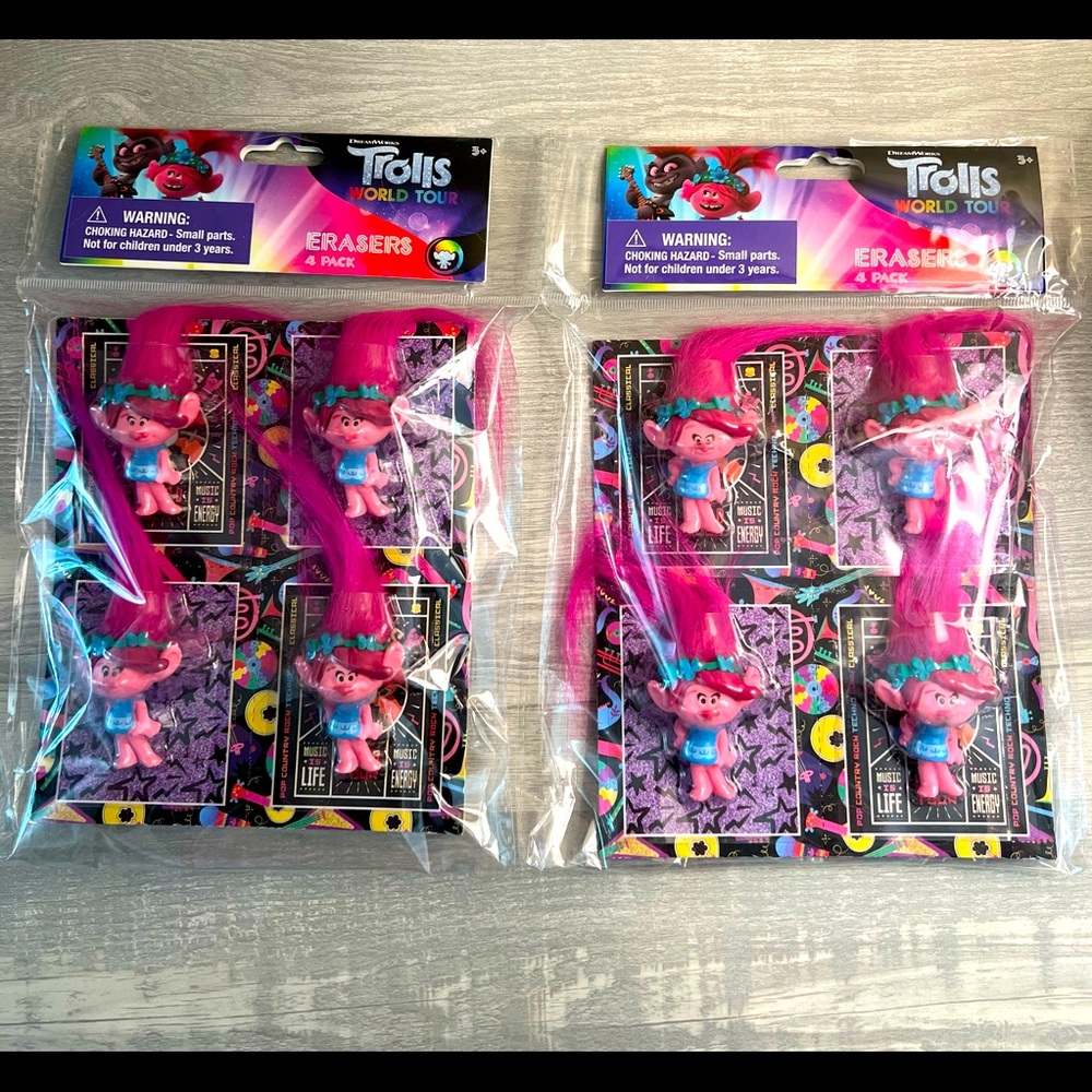 Dreamworks Trolls World Tour Erasers
